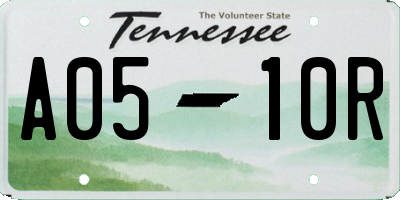 TN license plate A0510R