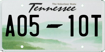 TN license plate A0510T