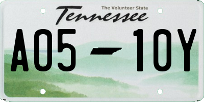 TN license plate A0510Y