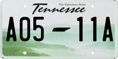 TN license plate A0511A