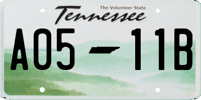 TN license plate A0511B