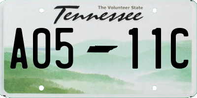 TN license plate A0511C
