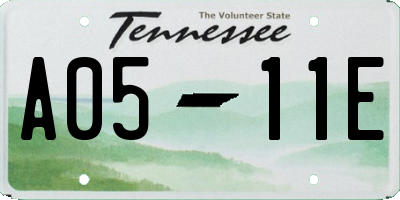 TN license plate A0511E