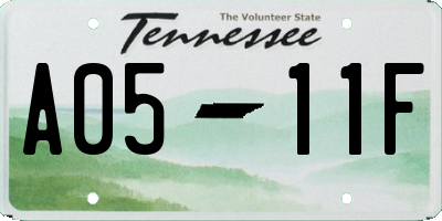 TN license plate A0511F