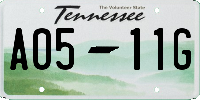 TN license plate A0511G