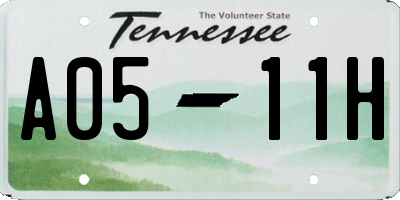 TN license plate A0511H