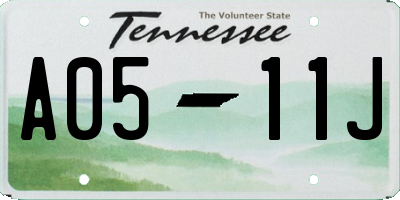TN license plate A0511J
