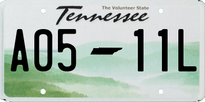 TN license plate A0511L