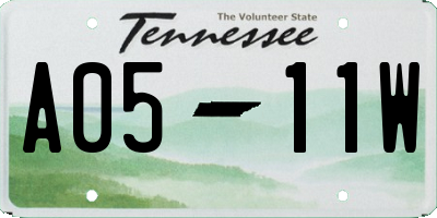 TN license plate A0511W