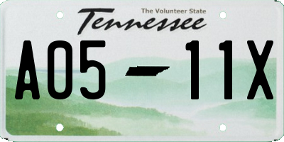 TN license plate A0511X