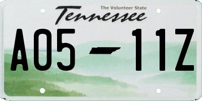 TN license plate A0511Z
