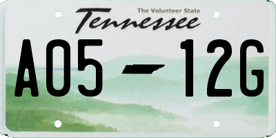 TN license plate A0512G