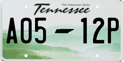 TN license plate A0512P