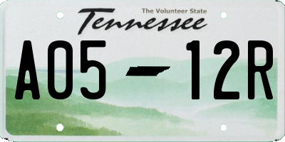 TN license plate A0512R