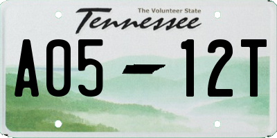 TN license plate A0512T