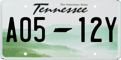 TN license plate A0512Y