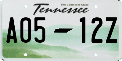 TN license plate A0512Z