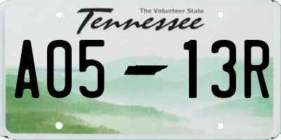 TN license plate A0513R