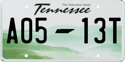 TN license plate A0513T