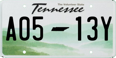 TN license plate A0513Y