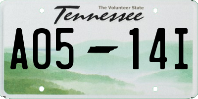 TN license plate A0514I