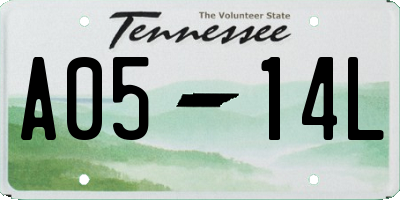 TN license plate A0514L