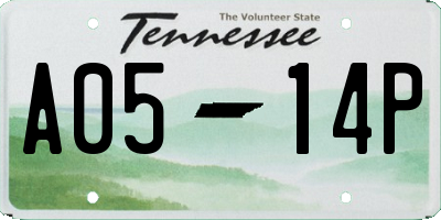 TN license plate A0514P