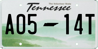 TN license plate A0514T