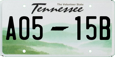 TN license plate A0515B