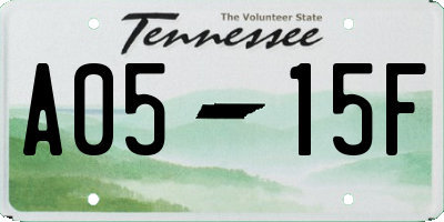 TN license plate A0515F