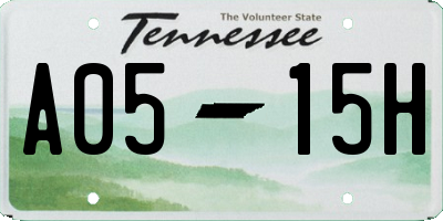 TN license plate A0515H