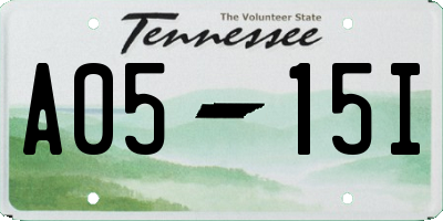 TN license plate A0515I