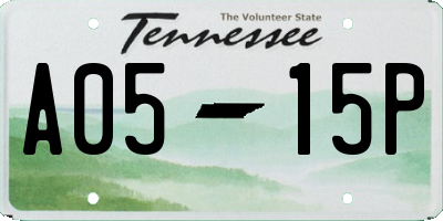 TN license plate A0515P