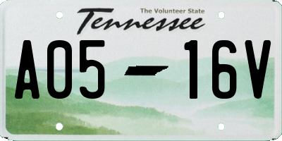 TN license plate A0516V