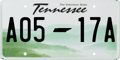 TN license plate A0517A