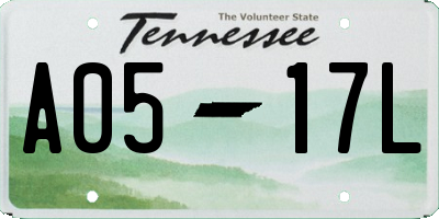 TN license plate A0517L