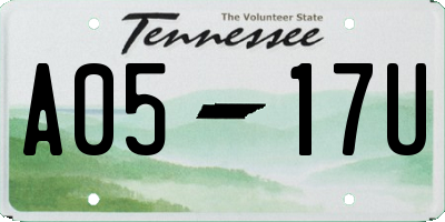 TN license plate A0517U