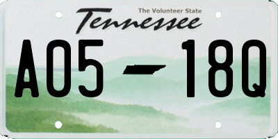 TN license plate A0518Q