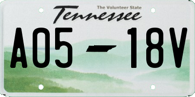 TN license plate A0518V