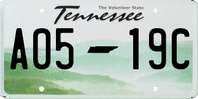 TN license plate A0519C