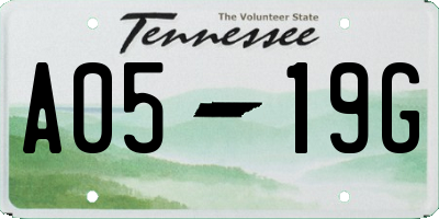TN license plate A0519G