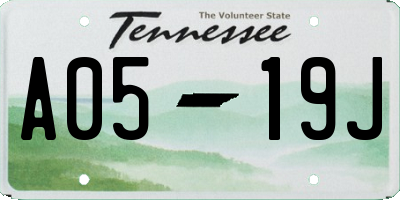 TN license plate A0519J