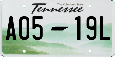 TN license plate A0519L