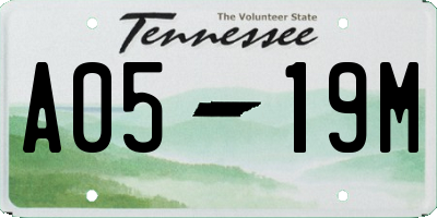 TN license plate A0519M
