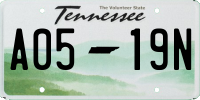 TN license plate A0519N