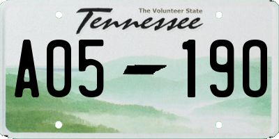 TN license plate A0519O