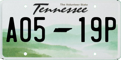TN license plate A0519P