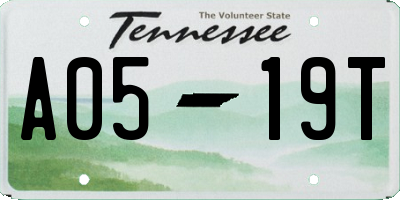 TN license plate A0519T
