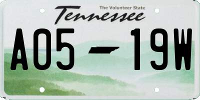 TN license plate A0519W