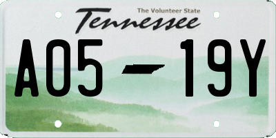 TN license plate A0519Y